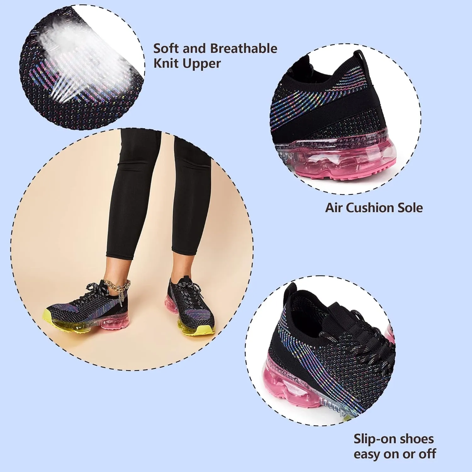 Women Air Cushion Fashion Sneakers Breathable Casual Comfortable Lightweight Walking Shoes