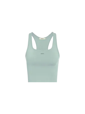 Women's Plant-Stretch Compressive Ribbed Tank Top—Eucalyptus Blue