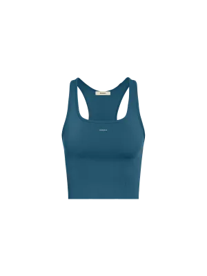 Women's Plant-Stretch Compressive Ribbed Tank Top—storm blue