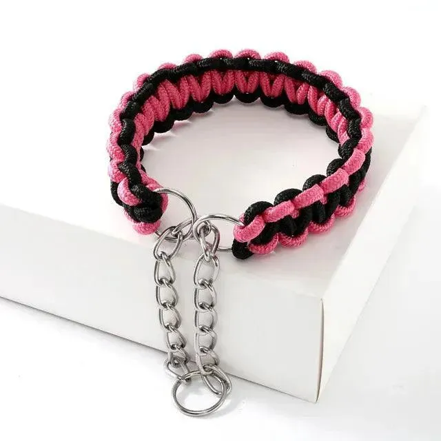 Woven P-Chain Adjustable Nylon Dog Collar