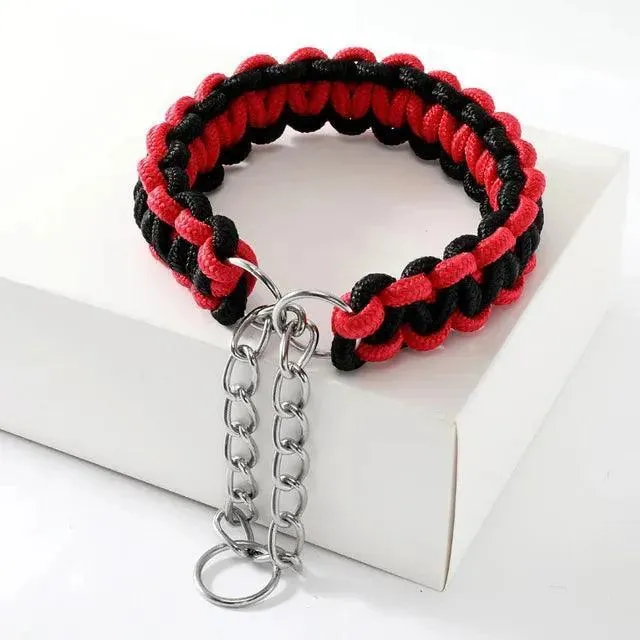 Woven P-Chain Adjustable Nylon Dog Collar